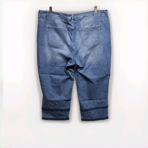 Women's Plus Size 24 Lot of 2 Cropped Jeans CJ BANKS GLORIA VANDERBILT Denim - Picture 2 of 12